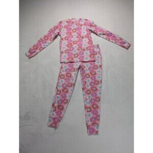 L.L. Bean Kids Pink Floral Daisy Cotton Pajama Set - Size 10 - 2pc Snug Fit